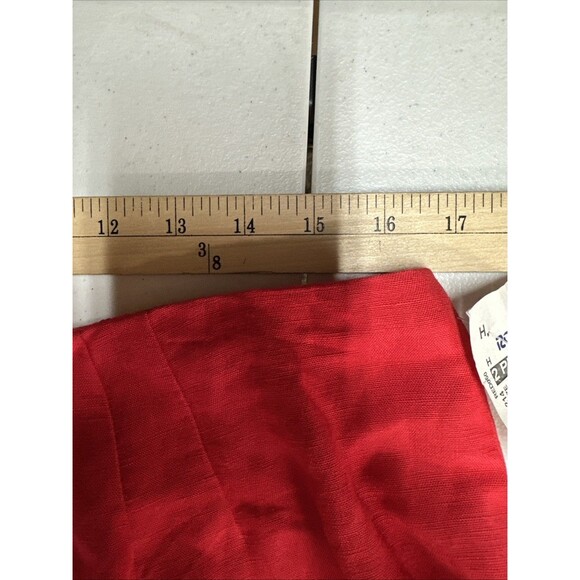 Larry Levine Skirt Suit 14p Red Linen Blend Short Sleeve Church Career NEW $200 - Picture 11 of 12